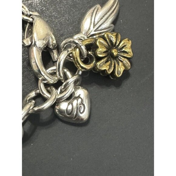 Brighton Floral Trellis Bee Flower Long Necklace 17” Silver Tone Statement Chain - Picture 11 of 12